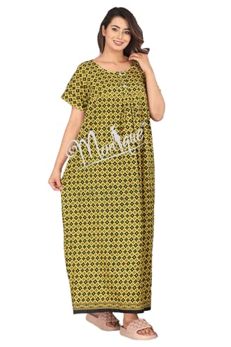 Image of Monique Brand 100% Pure Cotton Nighty for Woman | Floral Gown for Women Night Wear | Cotton Nighty for Women Stylish | Maxi for Women Cotton