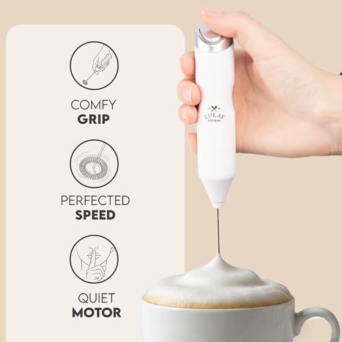 Image of Zulay Kitchen Powerful Frother Wand AA Batteries Included, Ultra Fast Handheld Drink Mixer, Comfort Milk Frother, Stainless Steel Whisker, Frother Handheld for Coffee, Protein & Matcha - Frothmate 2.0