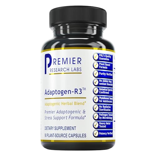 Premier Research Labs Adaptogen-R3 Supplement - Rhodiola Rosea Supplement with Maca Root Adaptogen Complex for Stress Heart & Metabolic Health - 90 Vegetarian Capsules