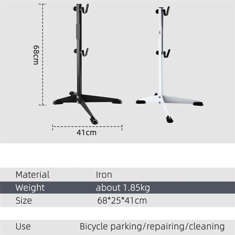 Soporte Bicicleta Estacionamiento de Bicicletas Desmontable Soporte de Almacenamiento de Bicicletas en Garaje Interior Soporte de reparación de Bicicletas Soporte Bicicletas Suelo(White)
