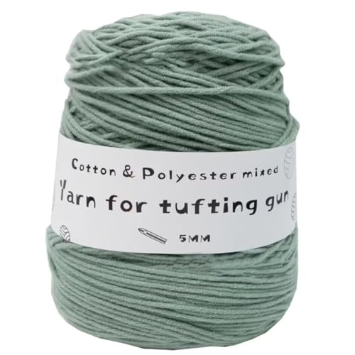 8 Strands tufting Yarn for Rug Making,5mm Thick Thread,Cotton and Polyester Blended,Punch Needle hooking Wool Ball,380g per Ball