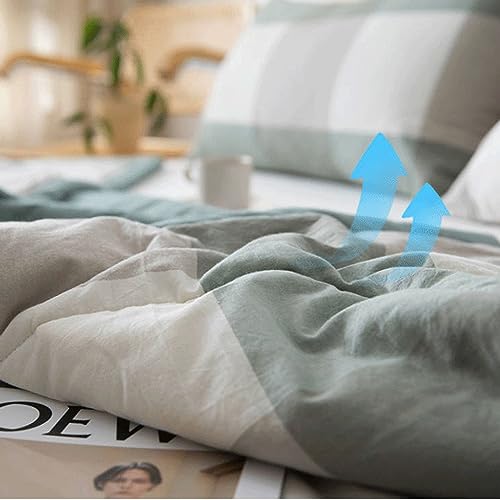 Couette d'été mince en coton lavé doux lit simple multicolore - 8