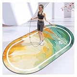 Tappeto da yoga ammortizzante per saltare in corda, silenzioso, antiscivolo, insonorizzante, tappeto per esercizi fitness con corda per saltare (giallo, 100 x 200 cm)