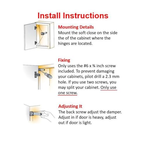 ASHMAV Universal Soft Close Cabinet Cupboard Door Damper Drawer Hardware with Screw, Nickel