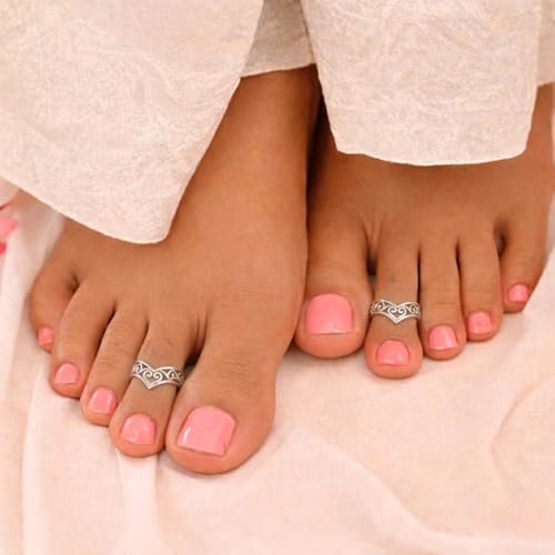 Image of ROOVI 925 Sterling Silver BIS Hallmarked Toe Ring I Gifts for Girlfriend, Gifts for Women & Girls| With Certificate of Authenticity and 925 Stamp