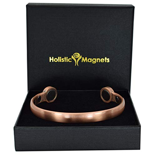 Holistic MagnetsÂ® Copper Bracelet XXL for Wrist up to 10â€ Extra Strength Magnets Arthritis Carpal Tunnel Tendonitis Therapy Magnetic Bracelet Healing Bangle-HPCH (XXL: Wrist 9-10 inch)