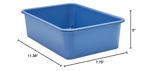 Miniatura 2 de Teacher Created Resources Cubo de almacenamiento de plástico grande azul pizarra
