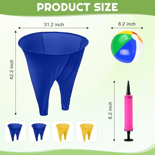 Image of Granny Pants Outdoor Games 4 PCS Fun Party Game Pants with 16 Bouncy Balls and 1 Air Pump (Random Colors), Granny Pants Yard Game for Adults and Family Reunion Party Field Game Set