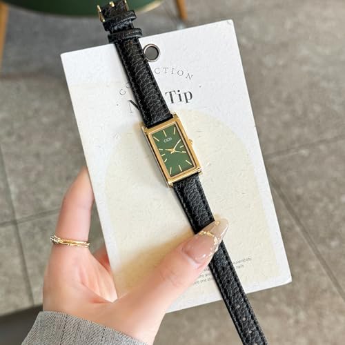 Image of Quartz Watch for Women, Lady Stylish Square Dress Watch with Leather Strap and Sapphire Crown