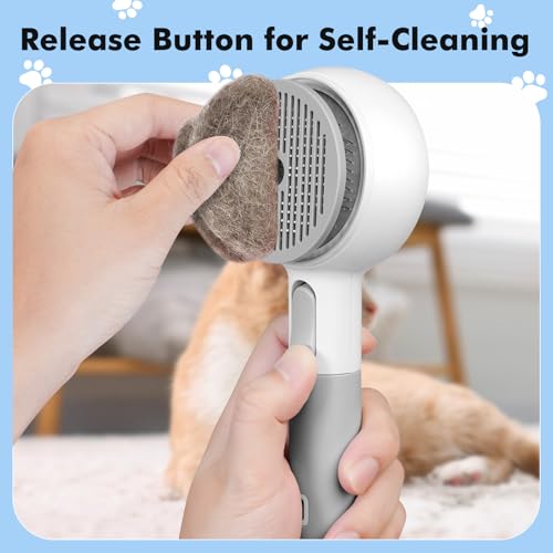 Image of Cat Steam Brush with 2 Steam Modes for Cats Dogs Shedding, Low Noise Pet Hair Brush with One Release Button Cool Mist for Indoor Cats