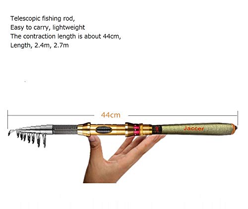 image for jaccer Fishing Rod Telescopic Fishing sea Rod Short Paragraph Carbon M