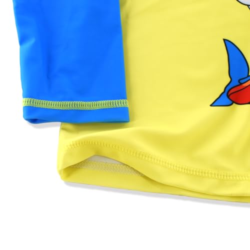 Image of Kids Short Sleeve Sunsuit Swimwear Boys Two Piece Rash-Guard-Sets Dinosaur Pattern