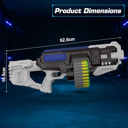 Image of Aditi Toys Street Viper Big Blaster Motorized Dart Gun Toy Includes 50 Soft Foam Bullet Darts, 60-Foot Firing Range, Rechargeable Electric Battery Design for Boys Girls, Above 5+ Age(Grey-Black)
