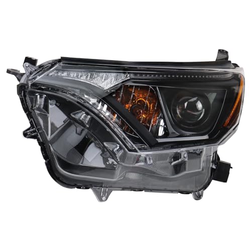 Image of TRQ Driver Side Headlight Assembly Halogen Black Bezel Compatible with 2016-2018 Toyota RAV4 North American Built TO2502268