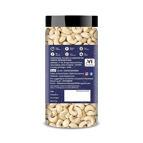 Image of Aldeira Whole Raw Cashews | 500 Gram Jar | Kaju Nuts | Plant Based Protein | Gluten-Free | Nutty Flavor | Healthy Snack | Rich Delicious Taste