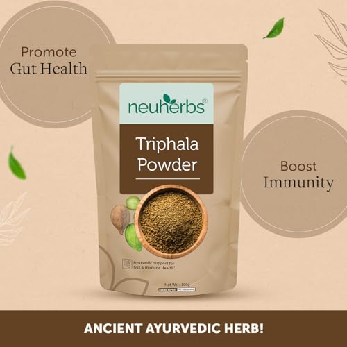 Image of Neuherbs Organic Triphala Powder 100g | Ayurvedic Triphala Churna for Digestion, Gut & Intestinal Wellness | Supports Acidity, Gas Relief, Detox & Immunity | Certified Organic Herbal Supplement