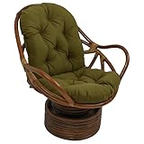Blazing Needles Solid Outdoor Spun Polyester Swivel Rocker Cushion, 48' x 24', Avocado