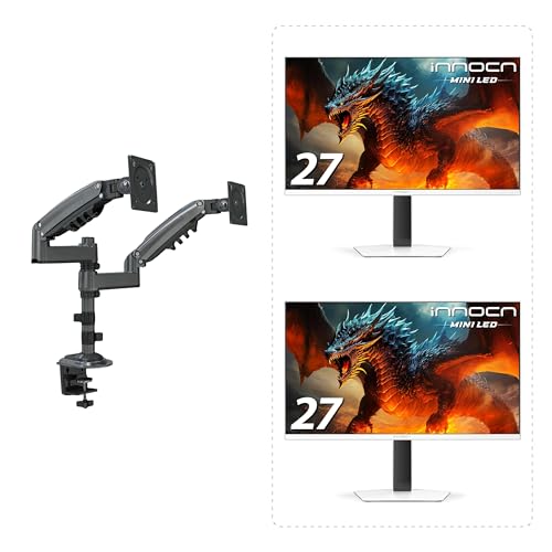 Image of INNOCN Dual Monitors with Arm - 2 x 27 2560 x 1440P 320Hz Mini LED PC Gaming Monitors + 1 x Dual Monitor Arm