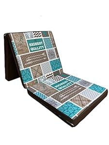 Goliez Klappmatratze 3-teilige Faltmatratze Gästematratze, Schaumstoff Matratze, Klappbar, Faltbare Kamping Bett, Waschbar Bezug (Braun, Einzel190x60x7cm)