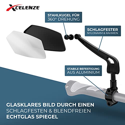 Xcelenze - Fahrradspiegel für E-Bike (links + rechts) – Ansicht 4