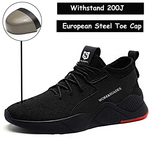Image of SUADEX Steel Toe Shoes for Men Women Indestructible Steel Toe Sneakers Lightweight Work Safety Shoes Puncture Proof Composite Toe