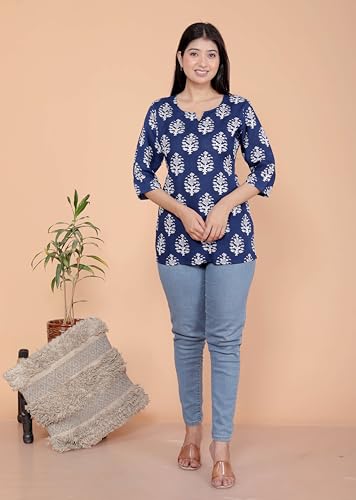 Image of Malikcraft Women's Rayon Printed Short Kurti Stylish Kurta for Women Trendy Short Kurta for Daily & Office Wear PR1