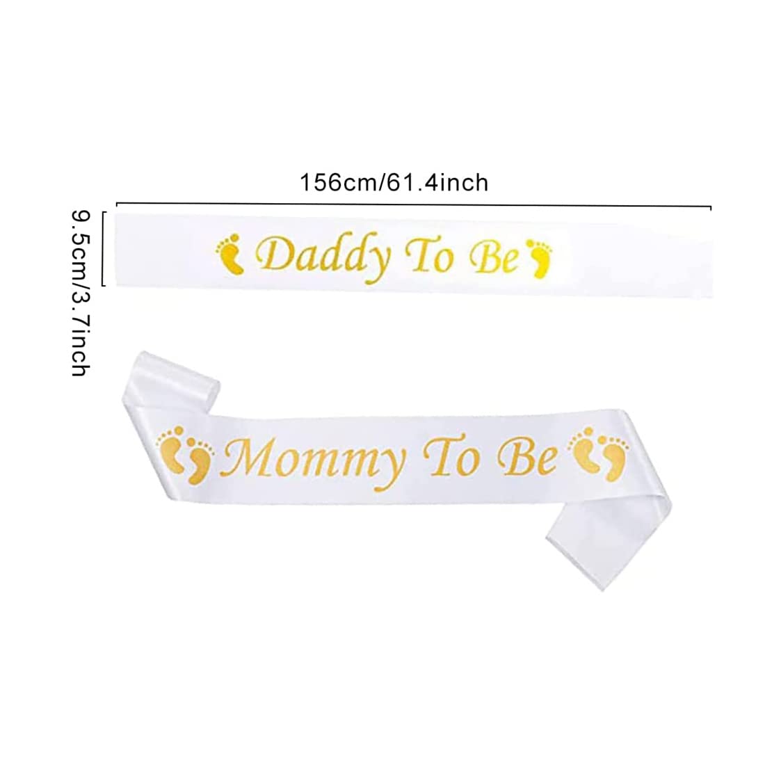 Baby Shower Dekoration Set – 4-teilig Mit „Mummy/Daddy To Be“ Schärpen & Ansteckern | Rosa, Blau, Weiß