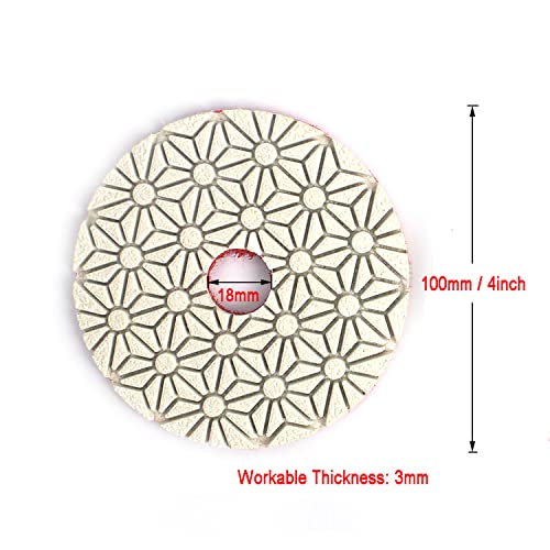 HOMESOM 100mm 1 Step Diamond Polishing Pads Flexible Wet Use for Granite Polishing Tool Marble Concrete Grinding - Image 2