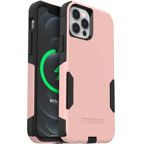 Image of OtterBox iPhone 12 & 12 Pro - Commuter Series Slim Case - Pink & Black | 3X Military Drop Protection - Dual-Layer Design - Pocket-Friendly - Raised Edges - Port Covers