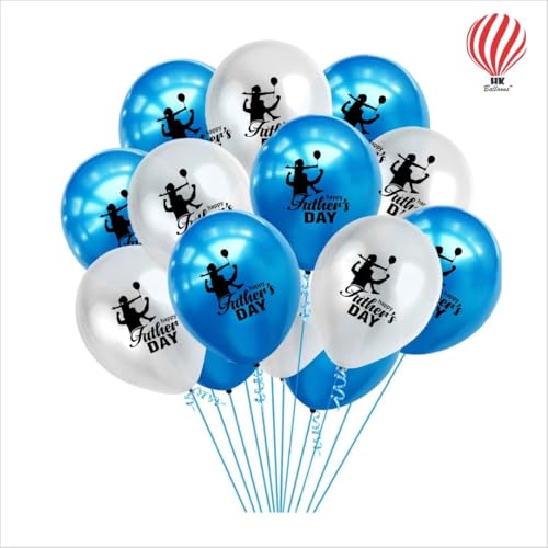 Image of HK balloons Blue White 50Pcs balloons For father day Decoration Item Perfect For Best Dad Celebration Party Supplies & Decor Dad's Special Day Gift Decor for Father's Day Celebration