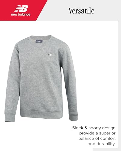 New Balance Active Boys Sweatshirts - Soft Breathable Fleece Crewneck Pullover Kids Sweatshirts Youth Fashion (8-20)4