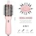 Aima Beauty Worldwide Travel Hair Dryer Brush 110V-240V Dual Voltage Blow Dryer Brush Hot Air Brush with Oval Barrel 360° Hot Airflow, Negative Ionic Frizz-Free Drying/Straightening/Voluming, Pink