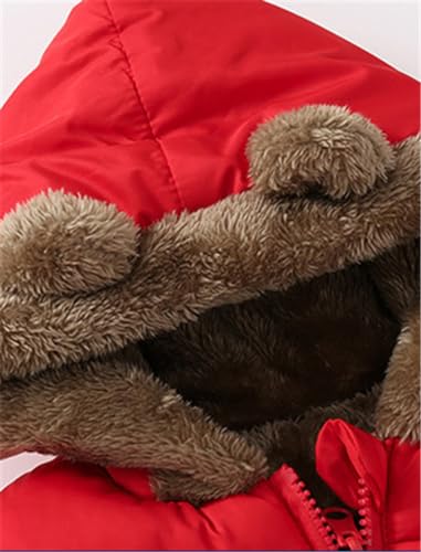 WEONEDREAM Toddler Baby Boys Girls Winter Fleece Jacket Unisex Little Kids Warm Hooded Outwear Coat 1-5T4