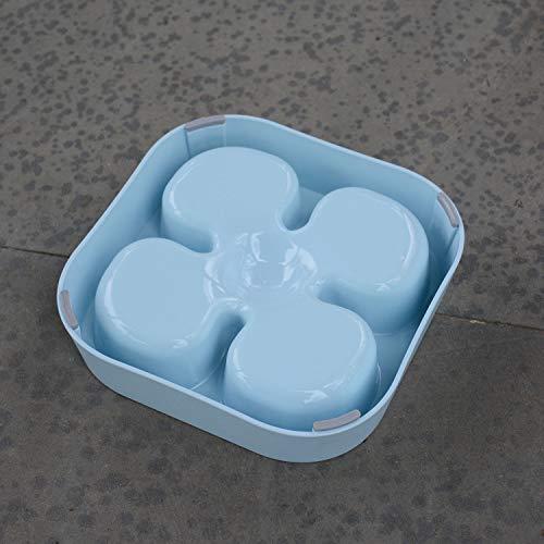 Hifrenchies Gesunde französische Bulldogge Langsam fütternde Hundenapf, Hundekatze Langsam fütternde Schüssel, Langsamer Futterautomat für Frenchie(Blaue vierblättrige Kleeblatt Schüssel)