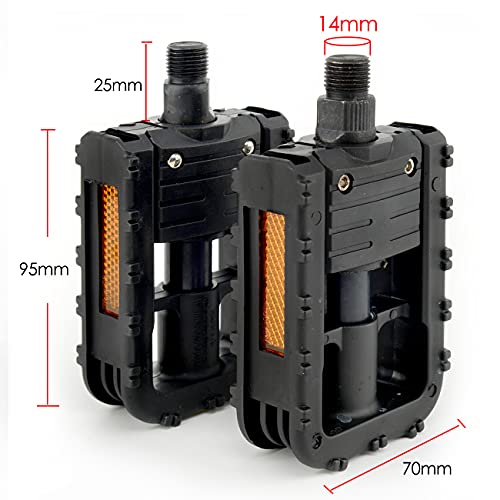 Anti-Skid Foldable Bicycle Cycling Pedals, Universal Pp Material Wide Platform Bicycle Hybrid Pedals For Bmx, Mtb,City, Mountain, Road, Touring, Trekking Bikes #TOP1