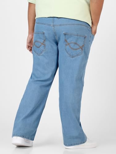 Image of Urbano Plus Men's Regular Fit Mid Rise Washed Denim Bootcut Jeans Stretchable