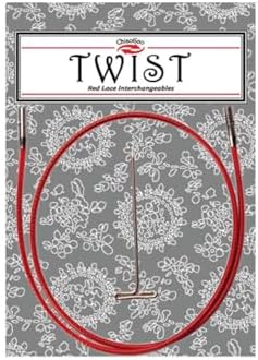 ChiaoGoo 22-Inch Twist Lace Interchangeable Cables, Small, Red