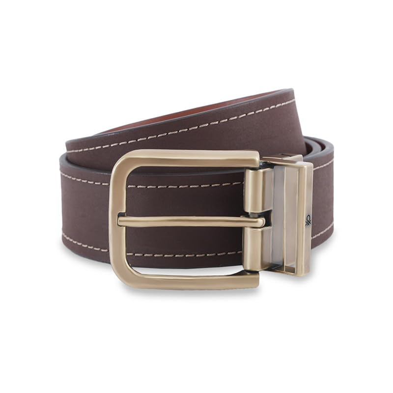 Men'S Leather Reversible Belt Coats - Old English Brush Buckle | Perfect For Formal & Casual Wear | Adjustable Waistband | Ideal For Gifting - M (90Cm)-image-11