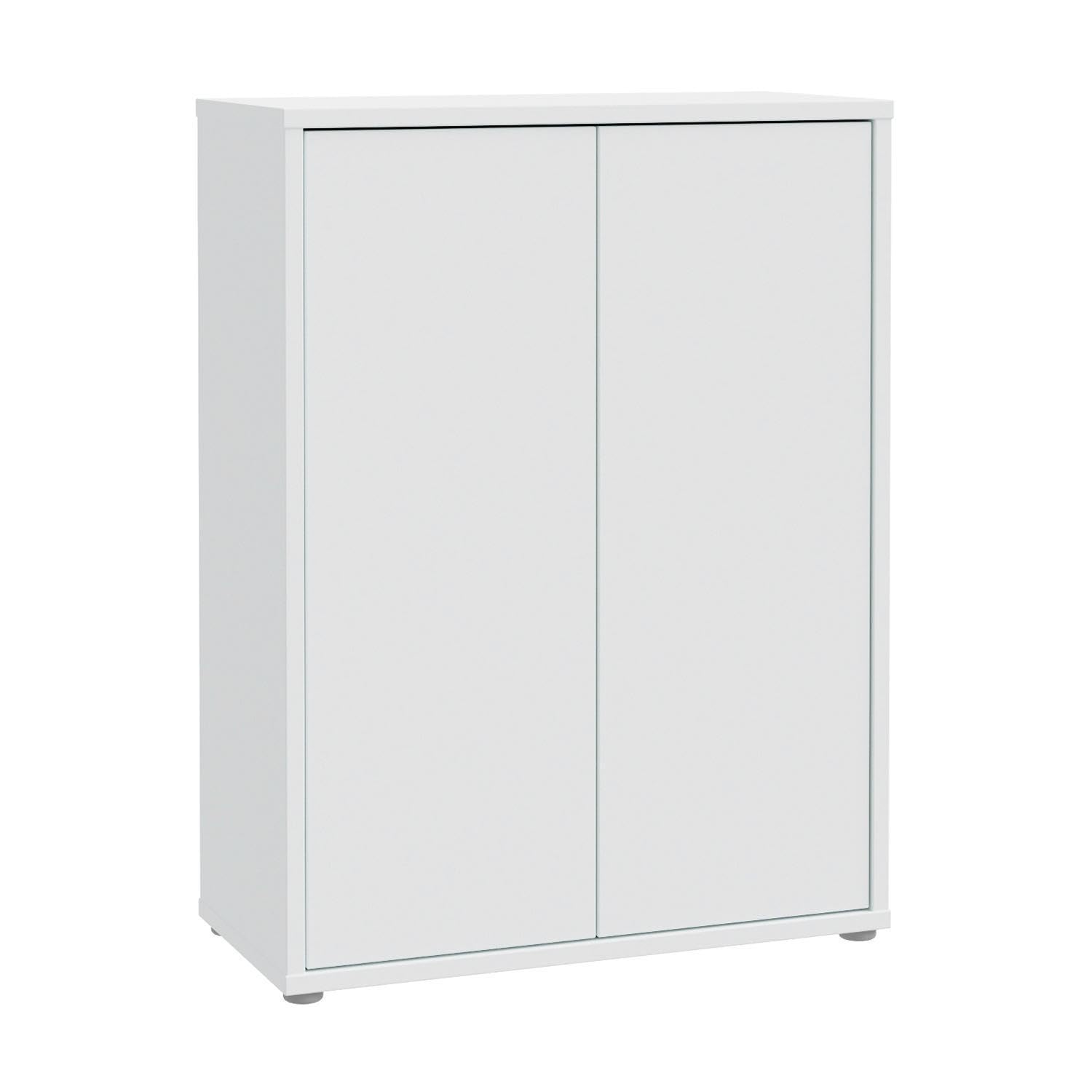 Forte Alice Springs Schuhschrank 70 80, Flurschrank mit 2 Türen und 4 Einlegeböden, Holzwerkstoff, Secret Grey, 74,5 cm breit x 99,1 cm hoch x 34,9 cm tief