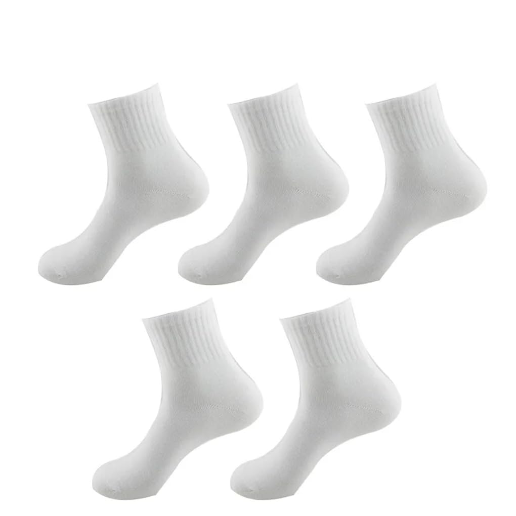Dninmim 10 szt./5 par skarpety unisex damskie męskie skarpetki do kostki solidne skarpetki bawełniane krótkie skarpetki
