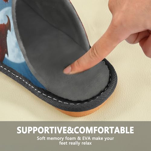 Slippers for Women Fiery Dragon Moonlight Soft Fuzzy Women's Slippers Indoor and Outdoor Shoes4