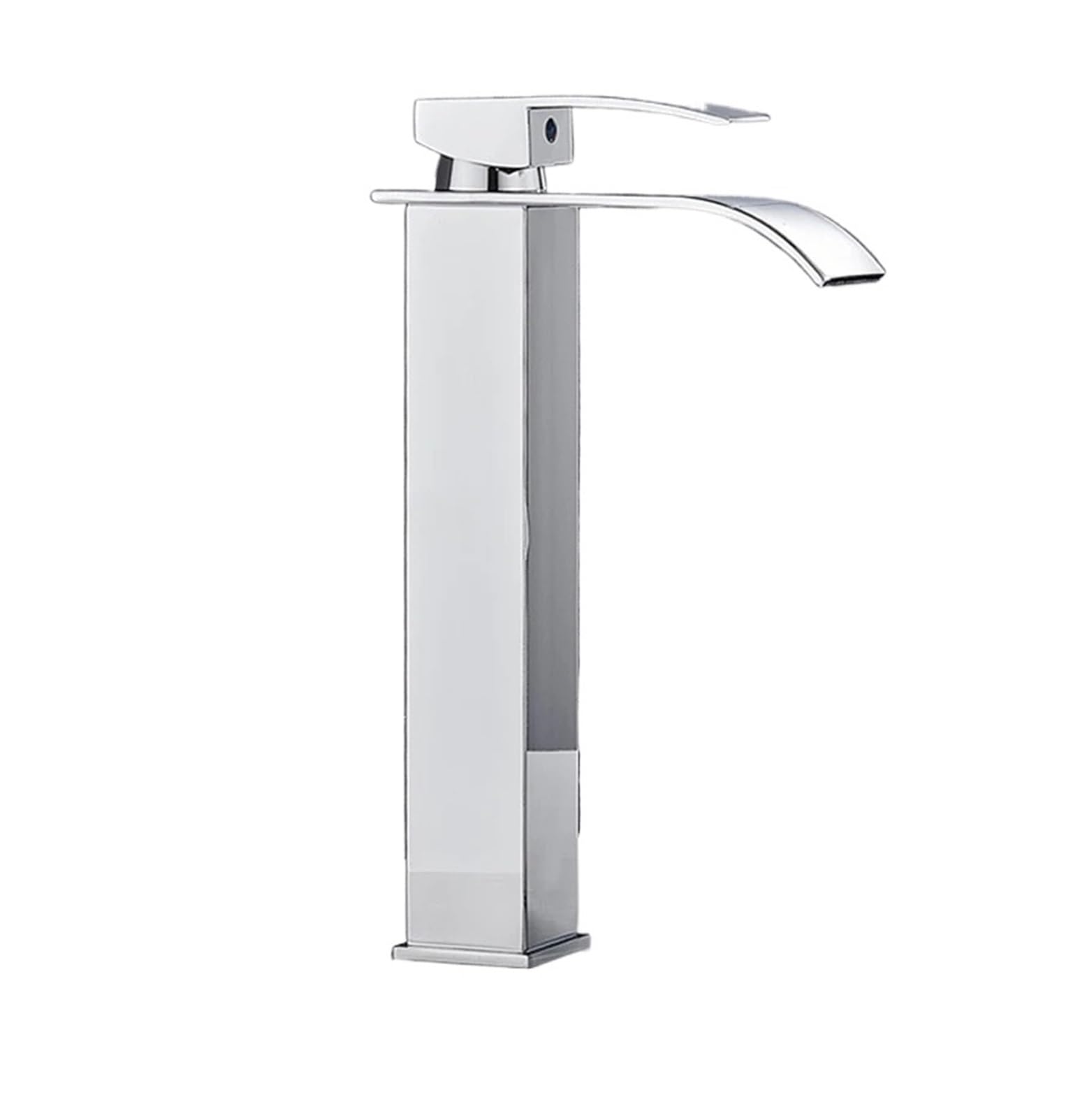 Grifo de Cocina Flexible de diseño Cuadrado Codo con Acabado Espejo, de Acero Inoxidable, con caño Ancho, Mezclador de Agua fría y Caliente, Elegante Grifo para Fregadero y baño.