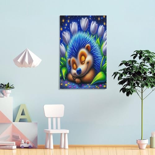 Impression sur toile hérisson décoration murale maison tableau 40x60cm - 4