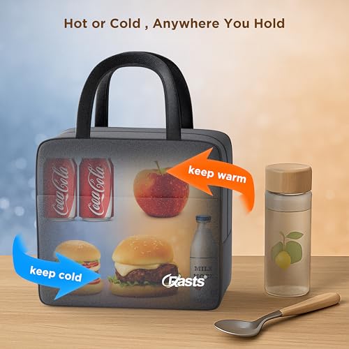 Image of Crasts Insulated Travel Lunch /Tiffin /Storage Bag for Office, College & School Picnic & Lunch Bags Polyester 7liter (Grey)