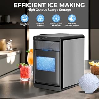 Antarctic Star Nugget Ice Maker Countertop - 44LB/Day, Self-Cleaning Portable Ice Machine with LED Display, 10-15 Minute Fast Ice Making for Home/Office/Bar