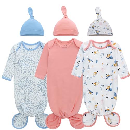 Newborn Knotted Nightgown 3 Pack