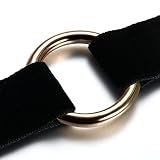 JewelryWe Biżuteria damska choker naszyjnik z wisiorkiem w kształcie pierścienia O-ring, rozciągliwa skóra aksamitna aksamitna gotycka obroża seksowny łańcuszek rękodzieło, 6, 31 cm, Brak kamienia
