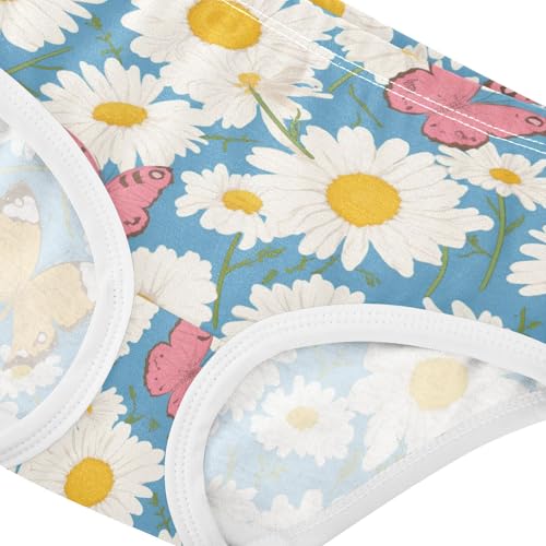 Wusikd Butterflies Girls' Underwear Cotton Daisies Girls Briefs Soft Toddler Underwear 2T4