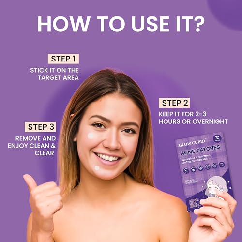 Image of Hydrocolloid Acne Pimple Patch with Tea Tree Oil & Calendula, 72 Pimple Patches Set for Fast Healing, Absorbs Pus & Oil, Invisible, Waterproof & Skin-Friendly Blemish Spot Treatment.