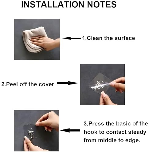 Image of MAPPERZ Self Adhesive Wall Hooks /Heavy Duty Sticky Hooks for Hanging /Waterproof Transparent Adhesive Hooks - 10 Kg Max Weight (Pack of 5)
